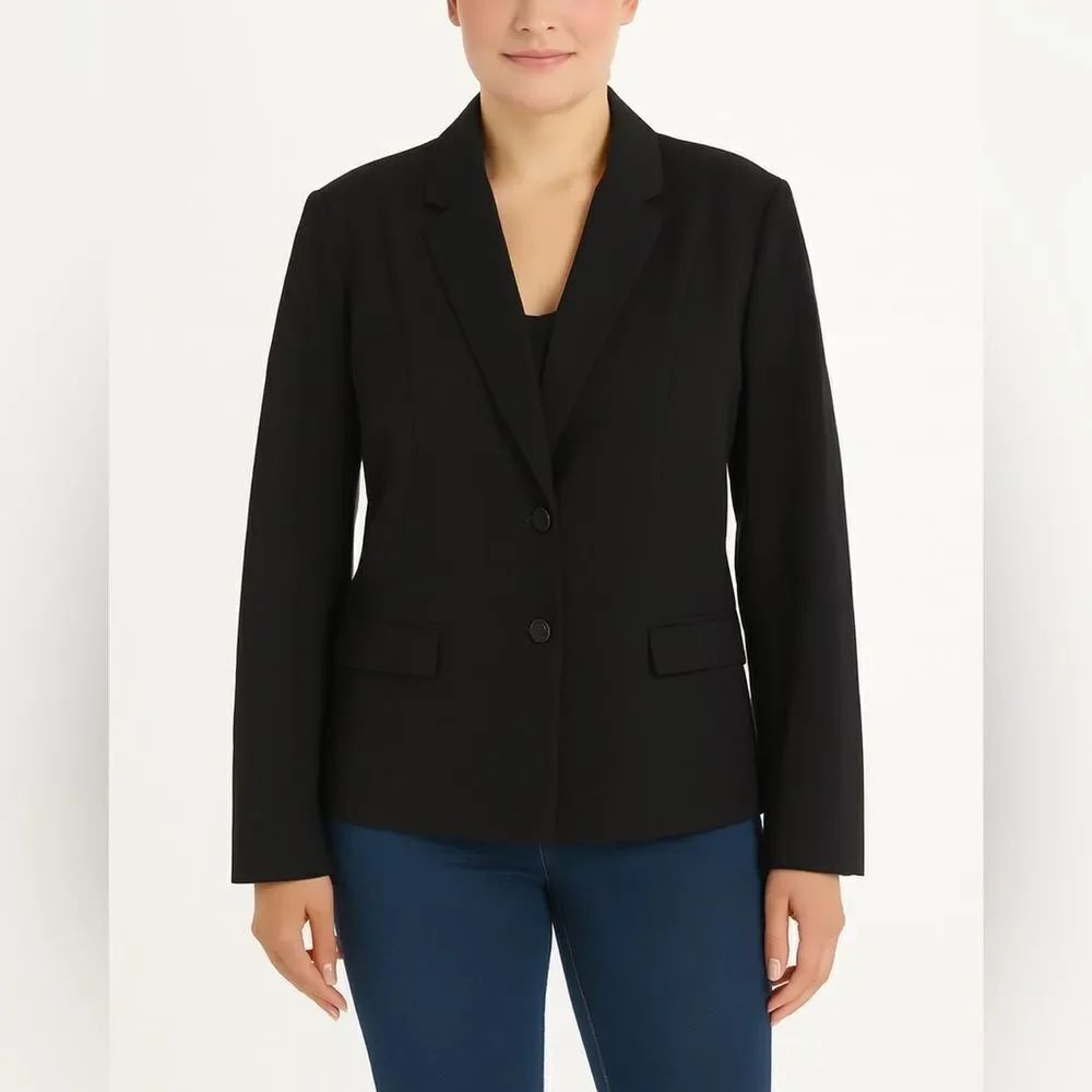 BOSS Hugo Boss Women’s Black Blazer Size 14 Tailored Two-Button Jacket